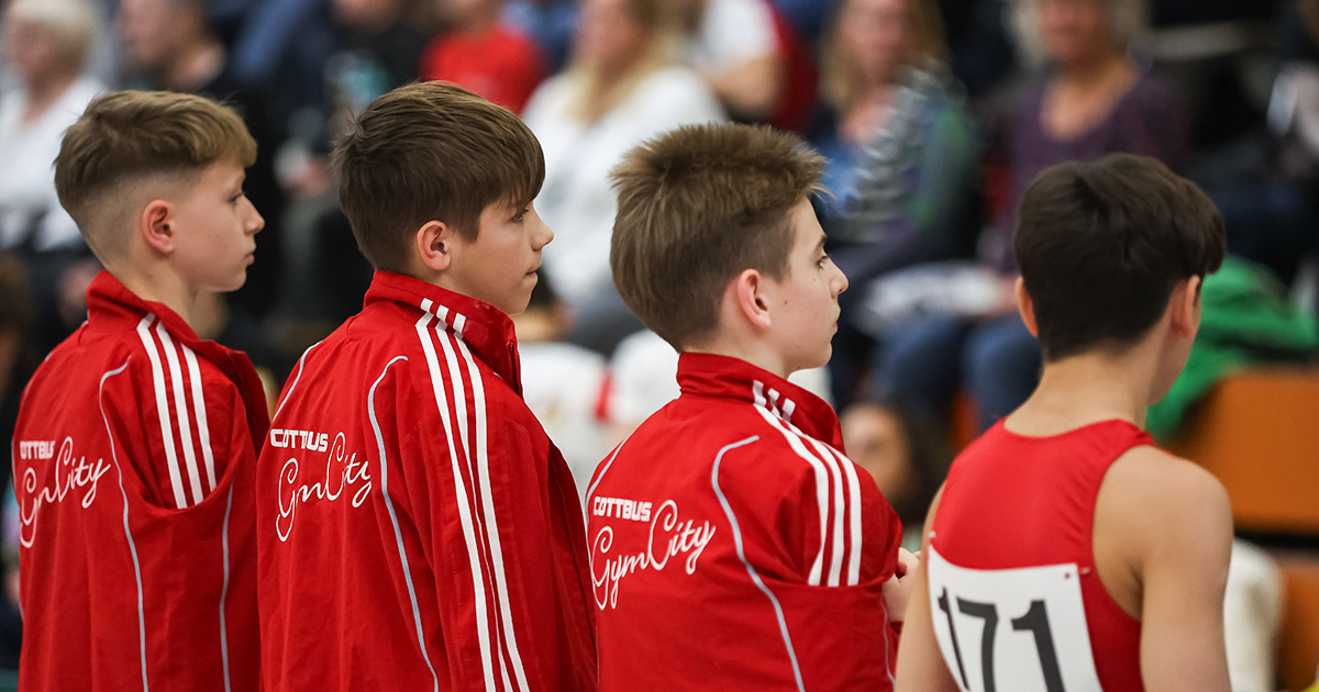 Photo: Age Class 13/14 of the SC Cottbus gymnastics team at the Deutschlandpokal Herbolzheim 2023